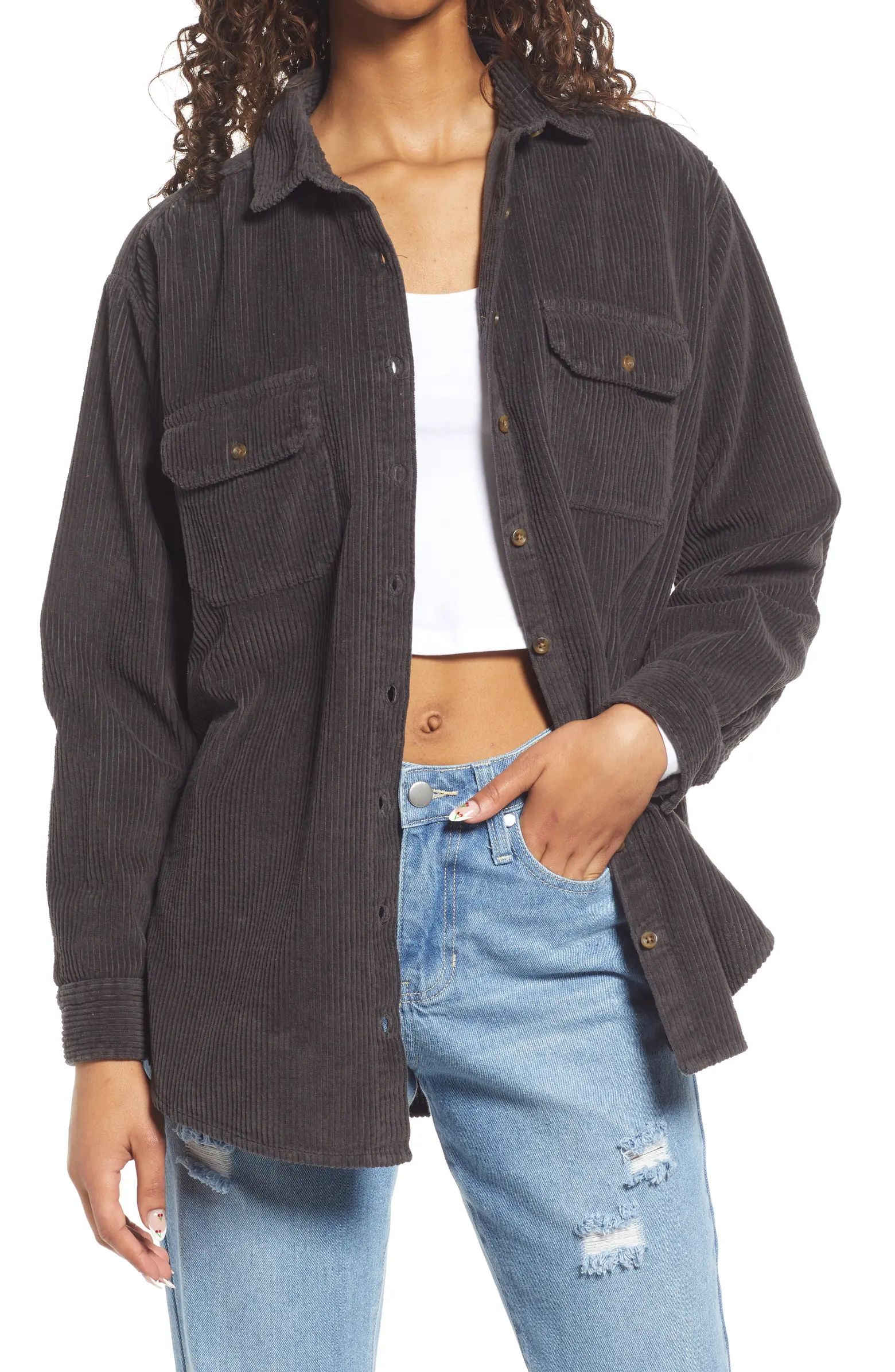 Always Golden Oversize Cotton Corduroy Shirt Jacket | Nordstrom