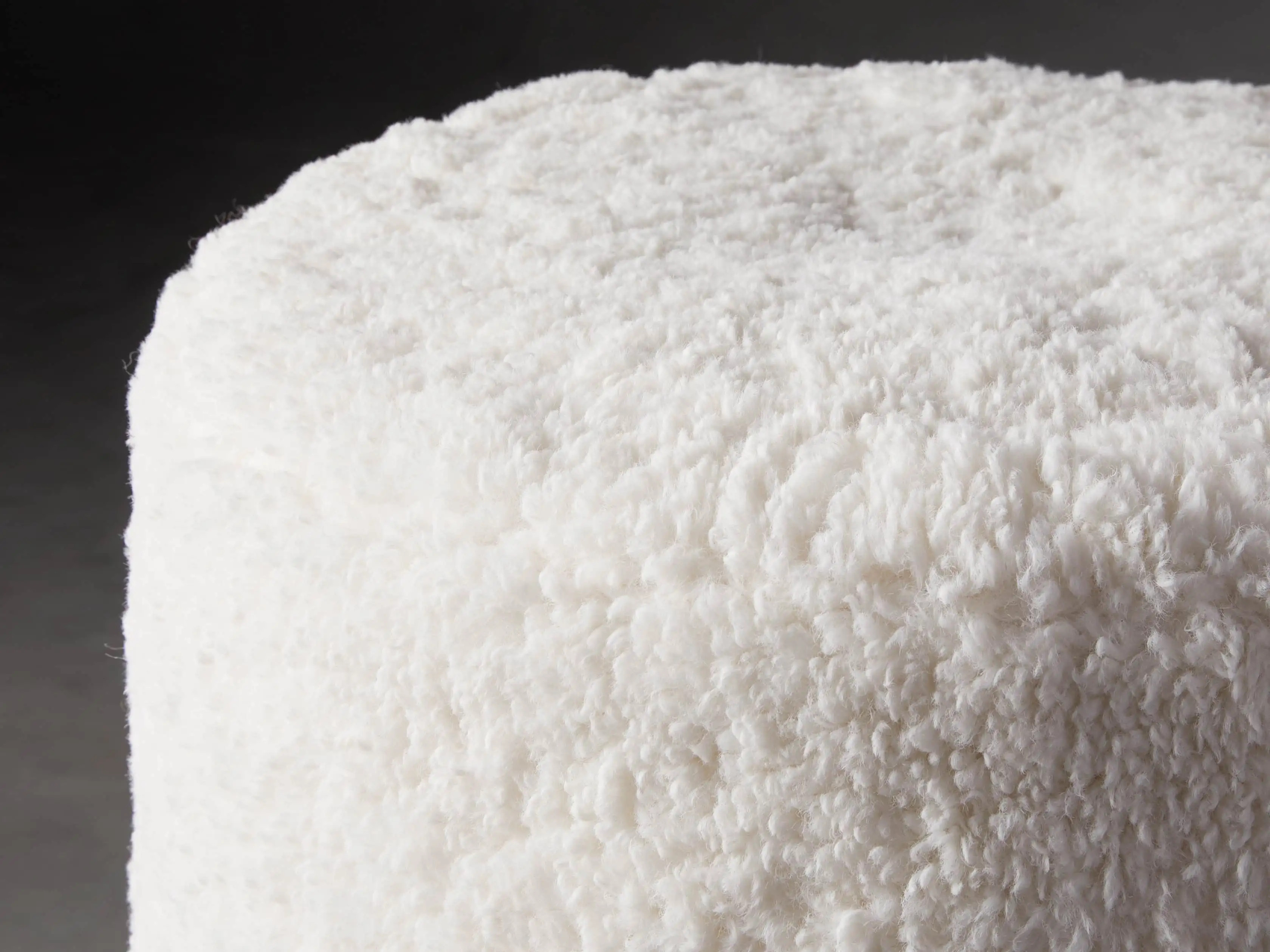 Faux Sheepskin Ivory Pouf | Arhaus