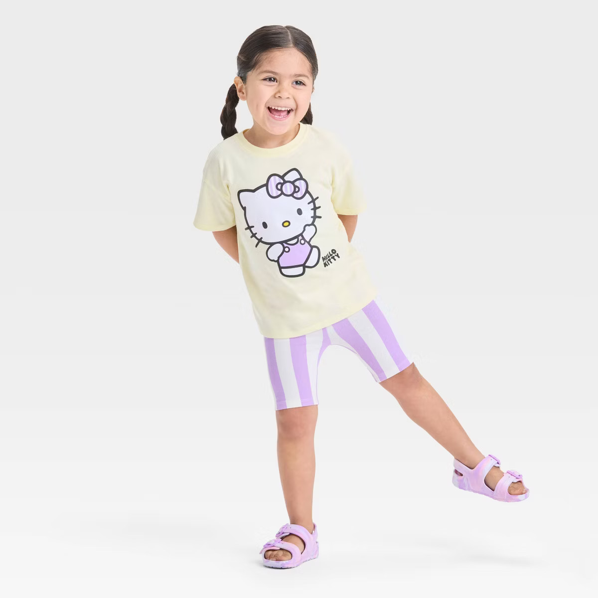 Toddler Girls' 2pc Hello Kitty T-Shirt & Biker Shorts Set - Yellow 2T | Target
