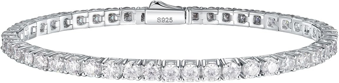 D Color VVS1 Clarity Moissanite Tennis Bracelet for Women, Really Authentic Solid 925 Sterling Si... | Amazon (US)