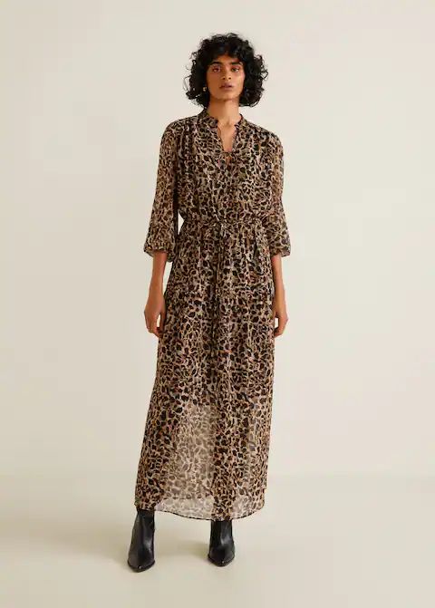 Leopard gown | MANGO (US)
