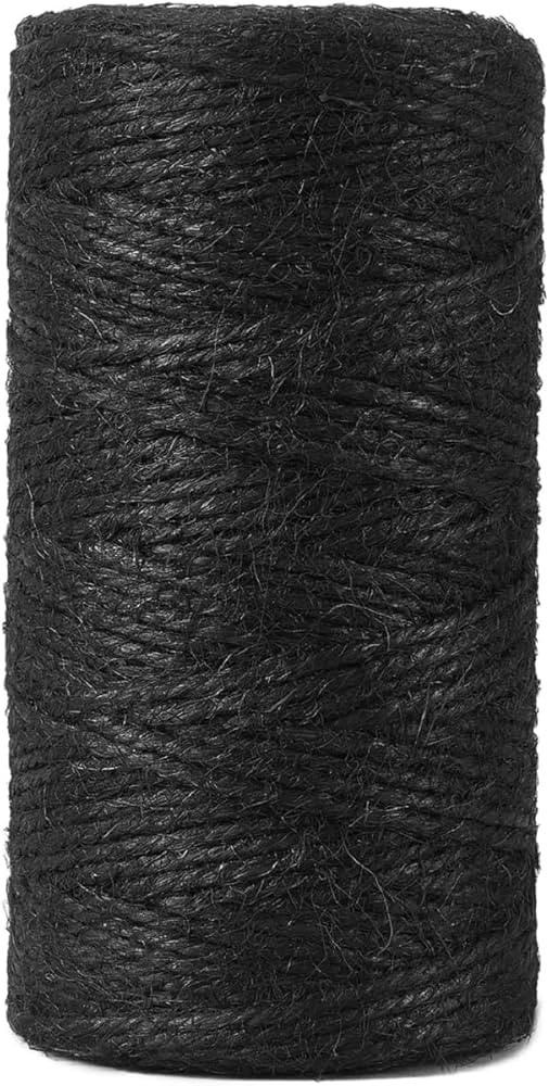 2mm 328 Feet Black Natural Jute Twine, for Crafts Gift, Craft Projects, Wrapping, Bundling, Packi... | Amazon (US)