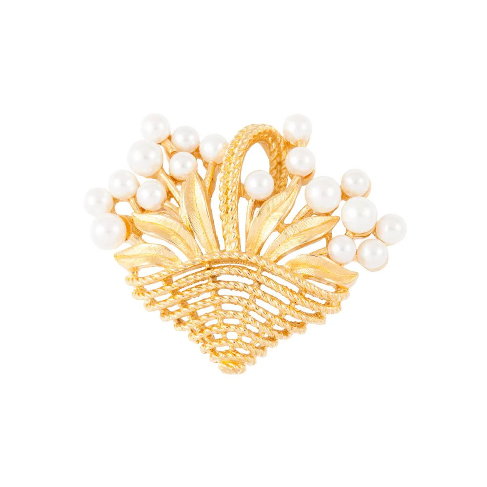 1960s Vintage Trifari Basket Brooch As Seen In The Crown Season 5 | Susan Caplan