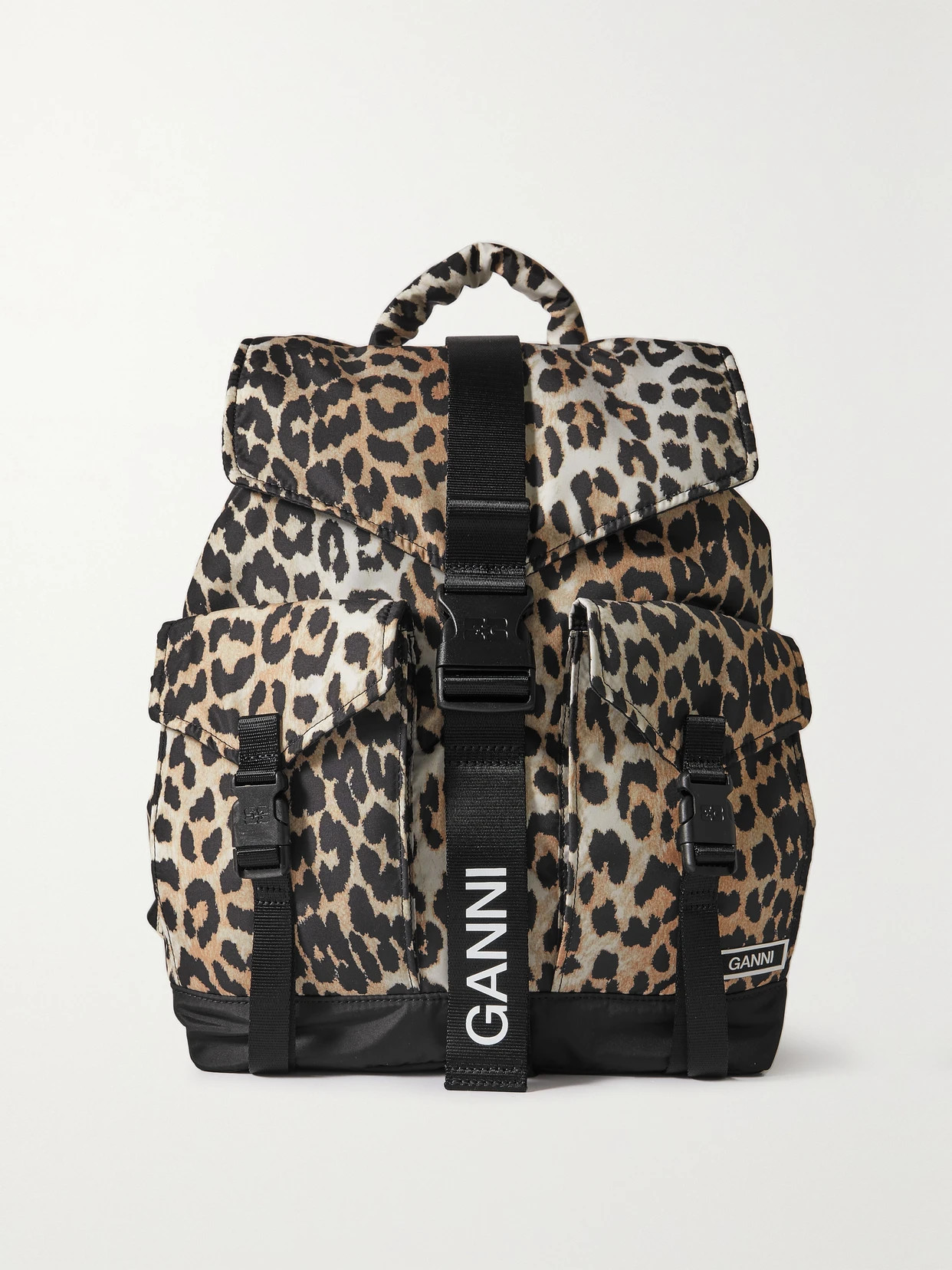 GANNI - Leopard-print Recycled-shell Backpack - Animal print | NET-A-PORTER (US)