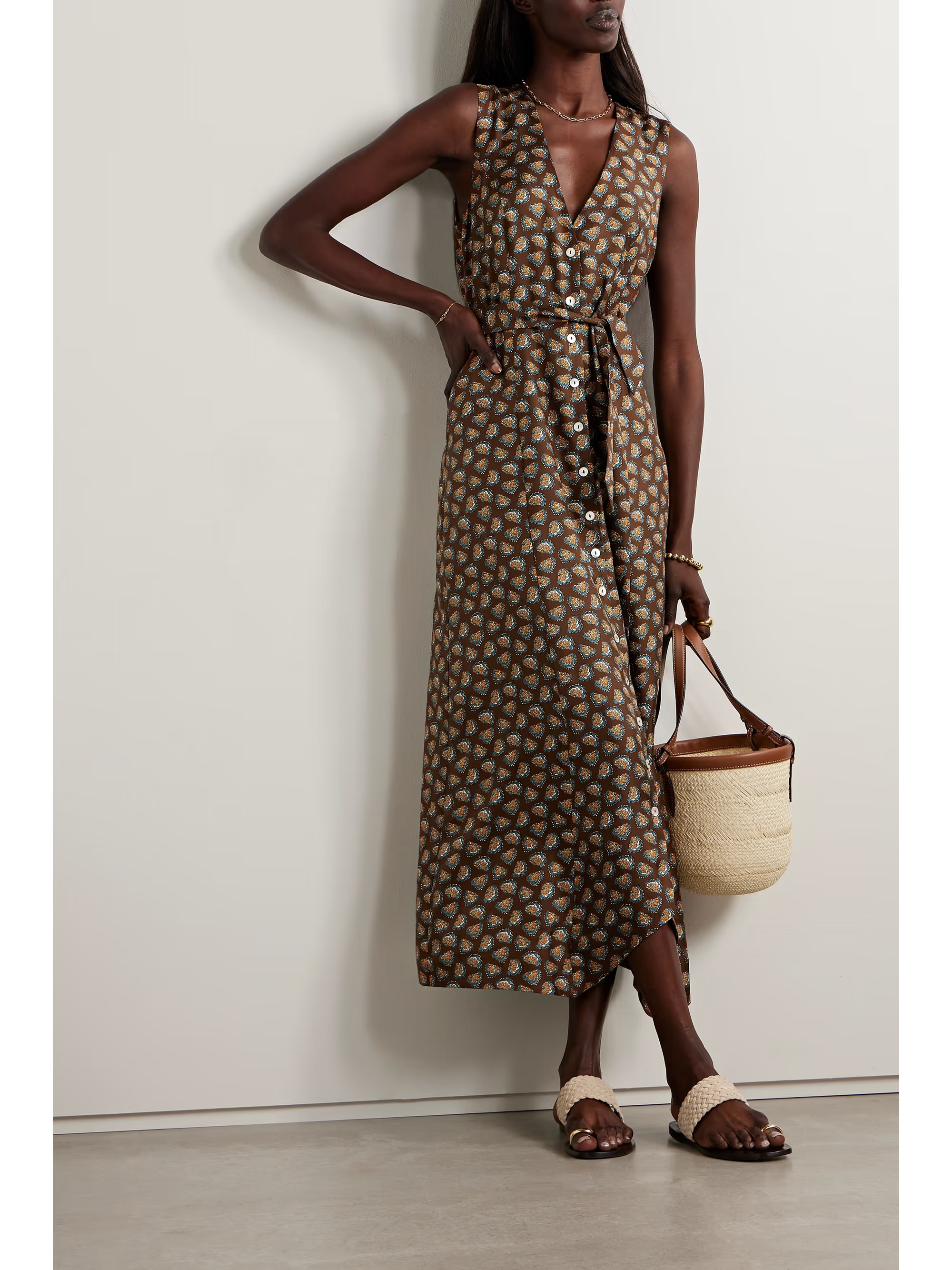 Allene belted printed silk-twill midi dress | NET-A-PORTER APAC