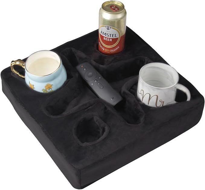 Couch and Bed Cup Holder Pillow, Sofa Refreshment Tray for Drinks/Remote Control/Snacks Holder (B... | Amazon (US)