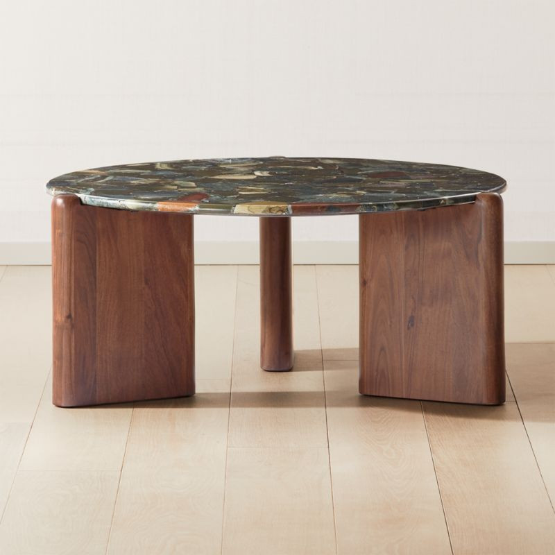 Santoro Round Green Agate Coffee Table + Reviews | CB2 | CB2