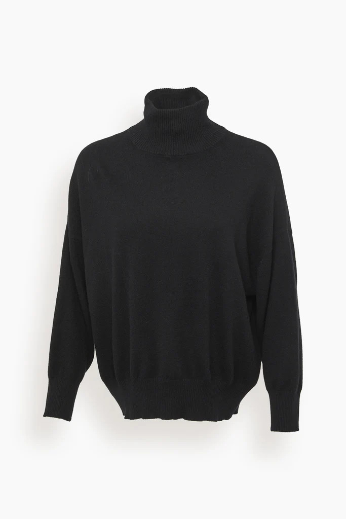 Murano High Collar Sweater in Black | Hampden Clothing
