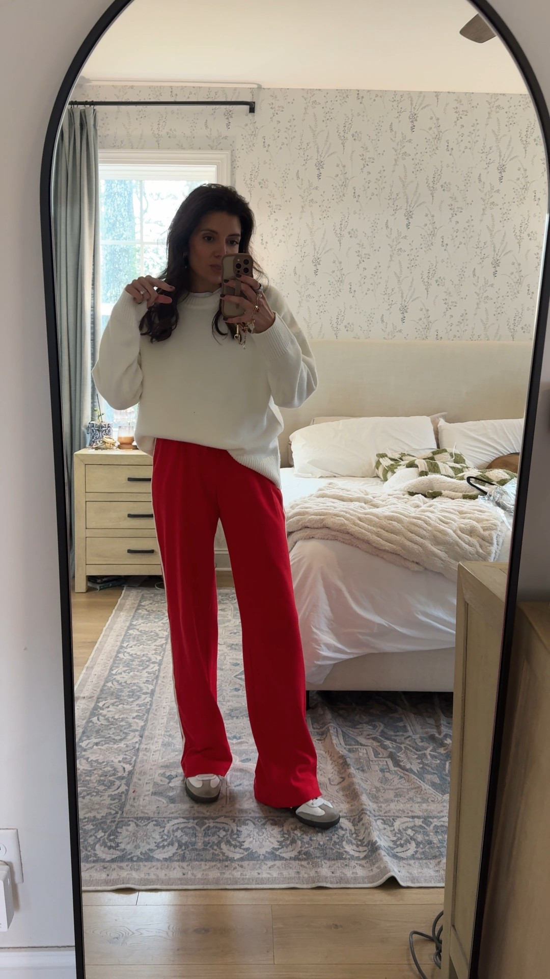 Outfit of the day! Track sweatpants 50% off! I’m in a tall XS. Sweater in a size small. 

#LTKOver40 #LTKootd #LTKSaleAlert