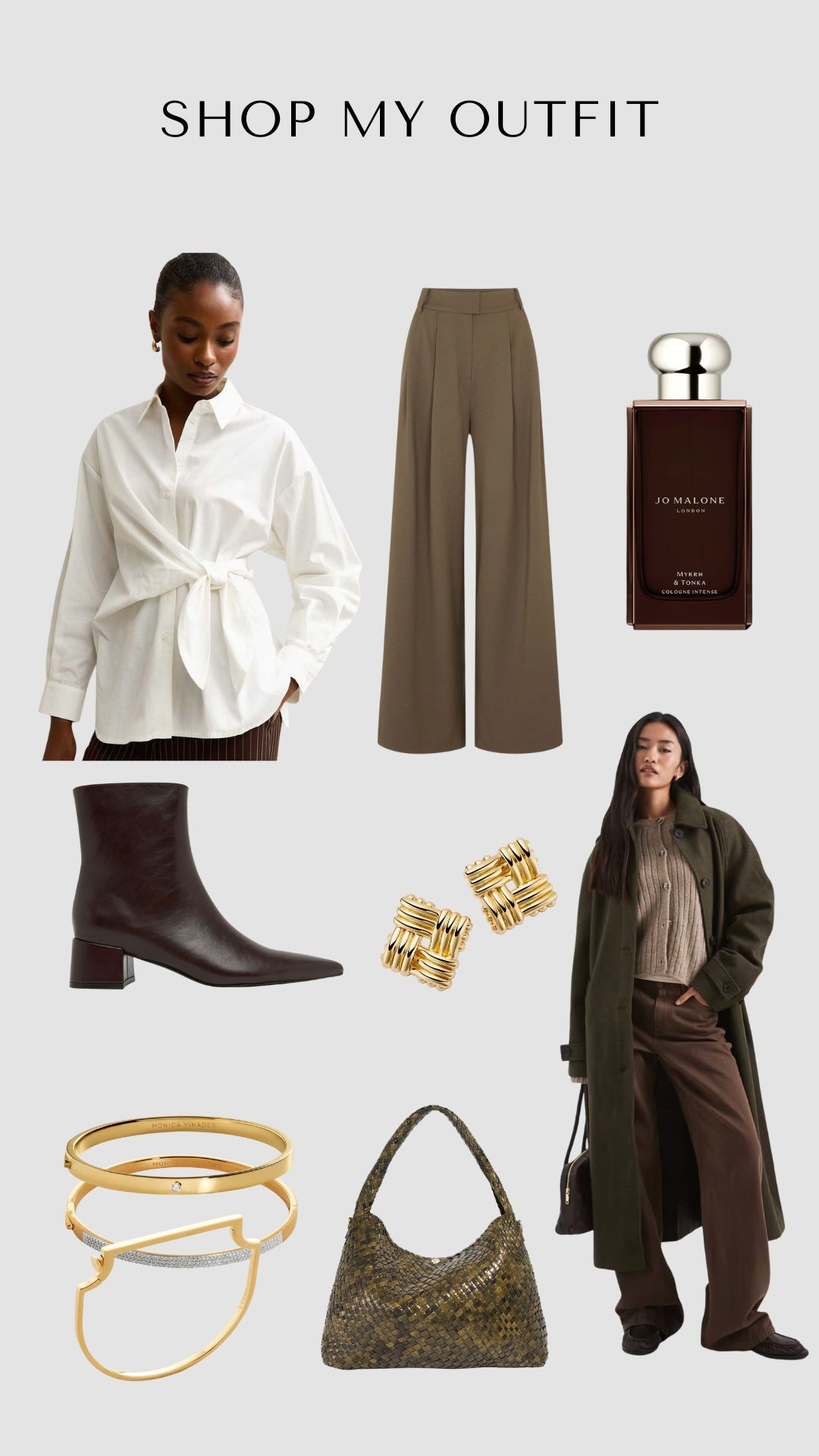 Khaki office outfit 


Monica vinader 
Gold jewellery  

 #LTKuk #LTKwinter #LTKmidsize