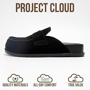 Project Cloud Genuine Suede Womens Clog - Memory Foam Arch Support Non-Slip Sole Mules & Clogs fo... | Amazon (US)