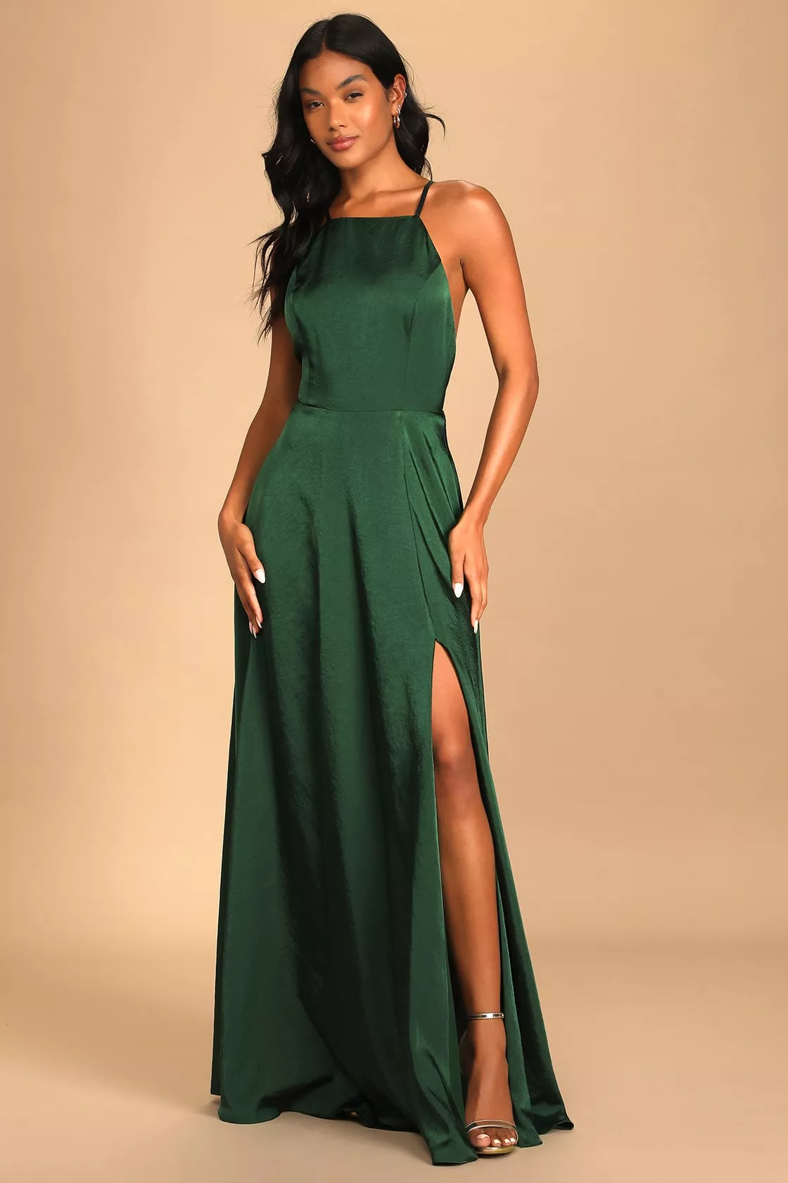 Picture Perfect Emerald Green Lace Maxi Dress