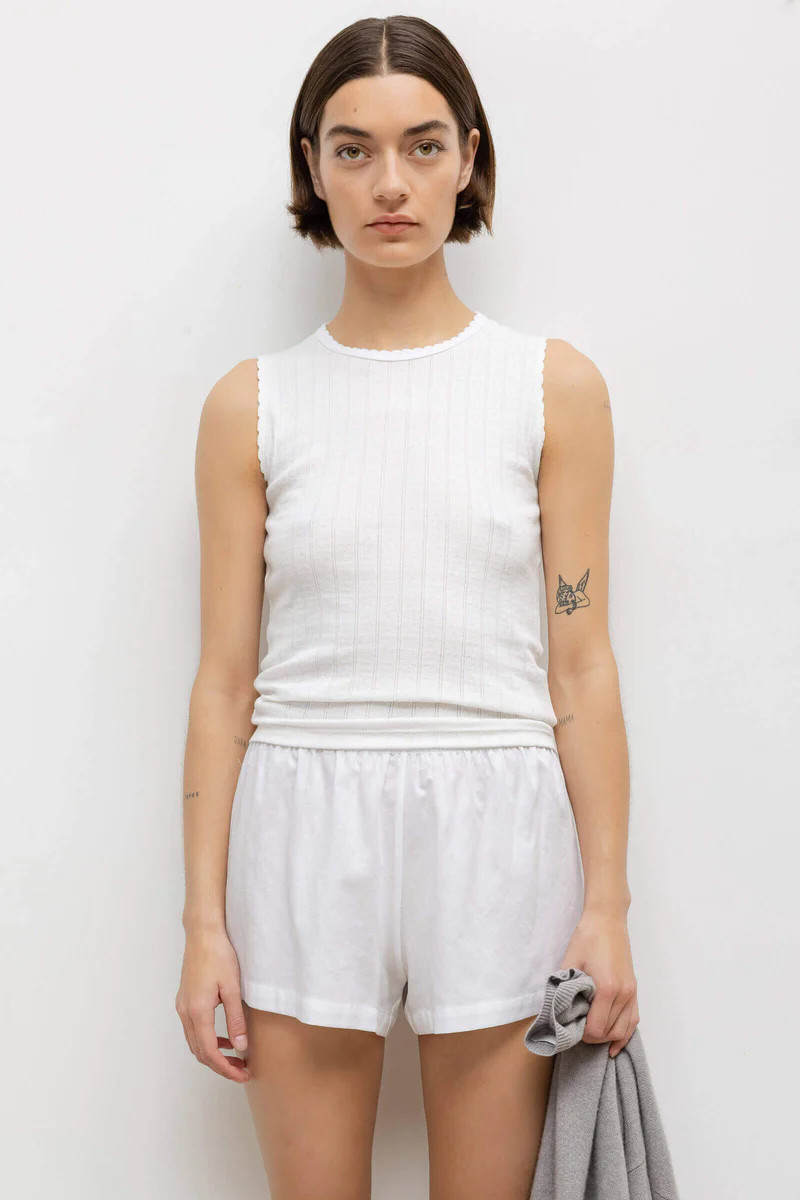 Pointelle Sleeveless Crew | LESET