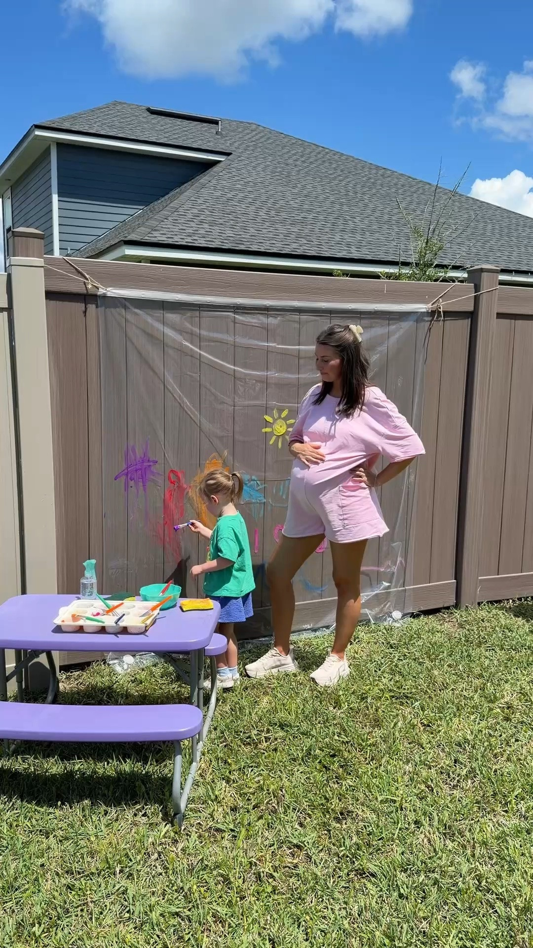 An outdoor toddler activity every parent should know about
Every week I'm testing out EASY outdoor activities for toddler backyard fun that are exciting for them & low effort for us! (us pregnant or postpartum moms need all the easy ideas
This weeks activity kept my toddler entertained for hours, and all you need is a shower curtain, string, washable paint, paint brushes & water! The best part is you can wash it & reuse again later stay tuned for more easy mom wins!
#outdoorfun #outdoorplay
#toddleractivities outdoor fun for kids, toddler backyard fun, diy activities, toddler summer, kids play, summer activities for kids, toddler activities at home, toddler play #summeractivities

#LTKmomlife #LTKKids #LTKBump