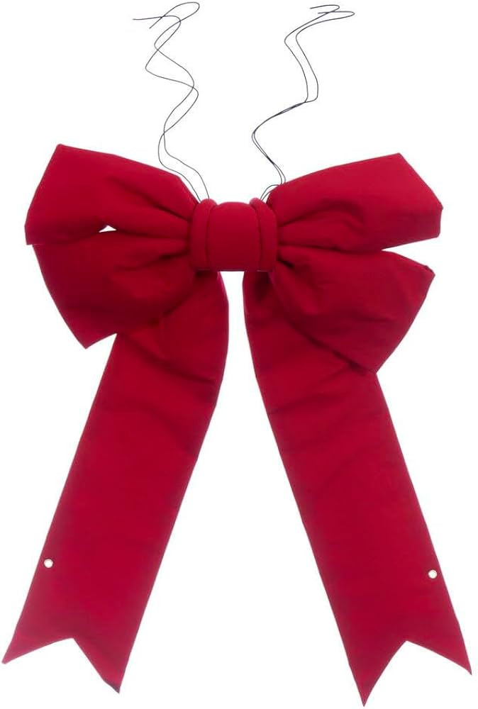 Vickerman 24" x 30" Red Canvas 4 Loop Outdoor Christmas Bow with UV Treated Material and Wire to ... | Amazon (US)