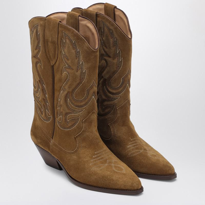 Isabel Marant Sepia Coloured Suede Cowboy Boot | Baltini