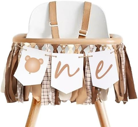 Bear High Chair Banner - First/1st Birthday Highchair Banner,Woodland Party Drcoration，One Bann... | Amazon (CA)