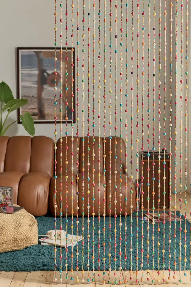 Kali Bamboo Beaded Doorway Curtain in Natural at Urban Outfitters | Urban Outfitters (US and RoW)