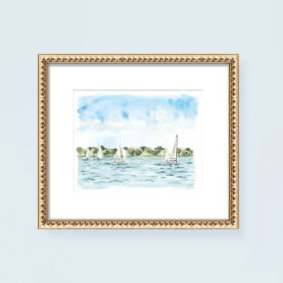 Watercolor Sailboats Painting | Sailboats Watercolor Print | Sailboat Art Print | Sailboats Print... | Etsy (US)