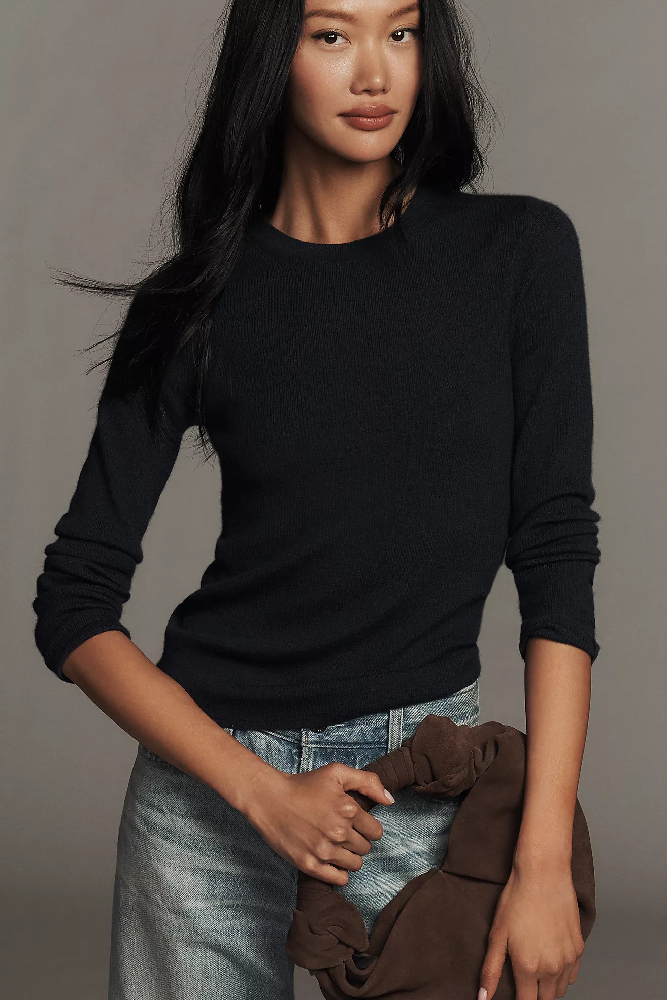 Maeve Markie Fine-Gauge Cashmere Long Sleeve Sweater | Anthropologie (US)
