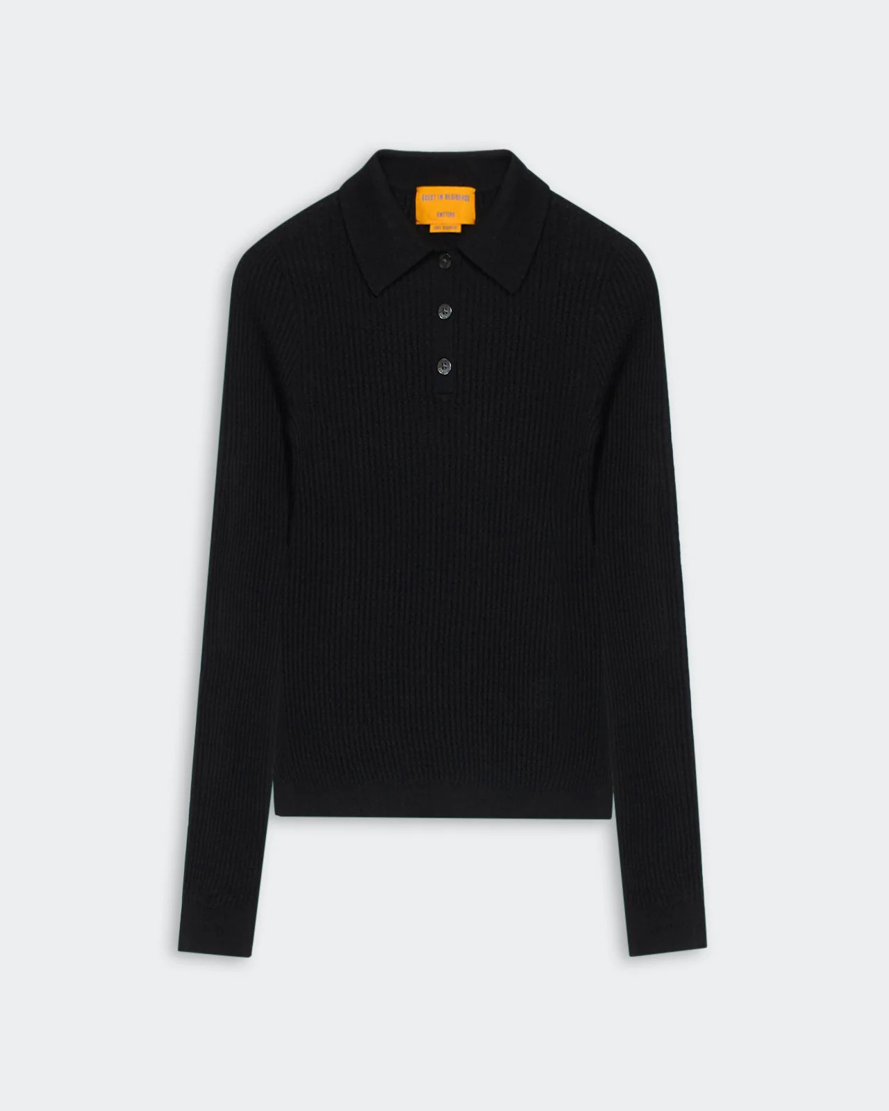 Ls Shrunken Polo - Black | Guest In Residence