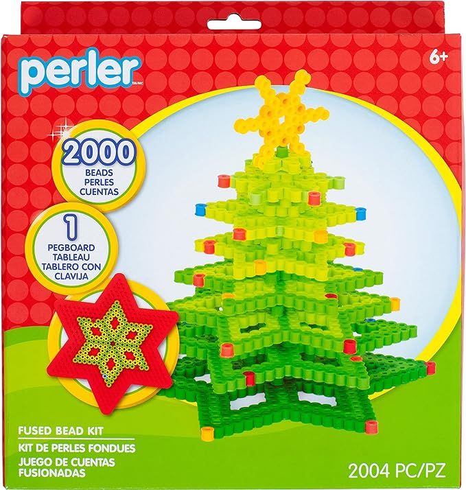 Perler 3D Christmas Tree Fuse Bead Craft Kit, 8.75" x 8" x 2", Multicolor 2004 Piece | Amazon (US)