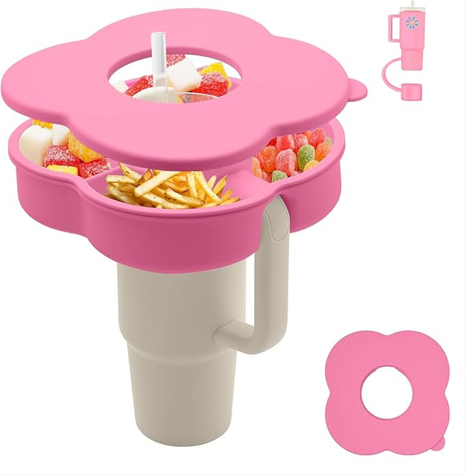 Snack Bowl with Lid for Stanley 40oz Tumbler with Handle, Silicone Reusable Snack Tray Snack Ring... | Amazon (US)