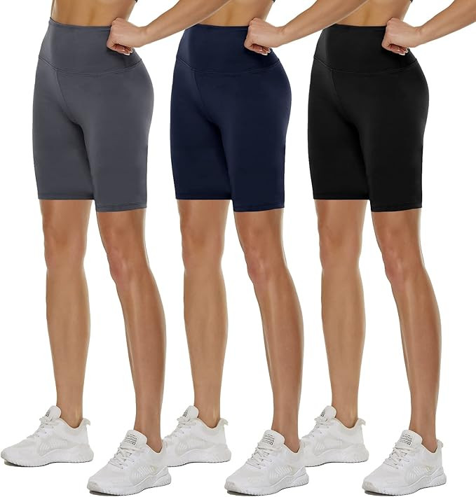 QGGQDD 3 Pack High Waisted Biker Shorts for Women – 5" Buttery Soft Black Workout Yoga Athletic... | Amazon (US)