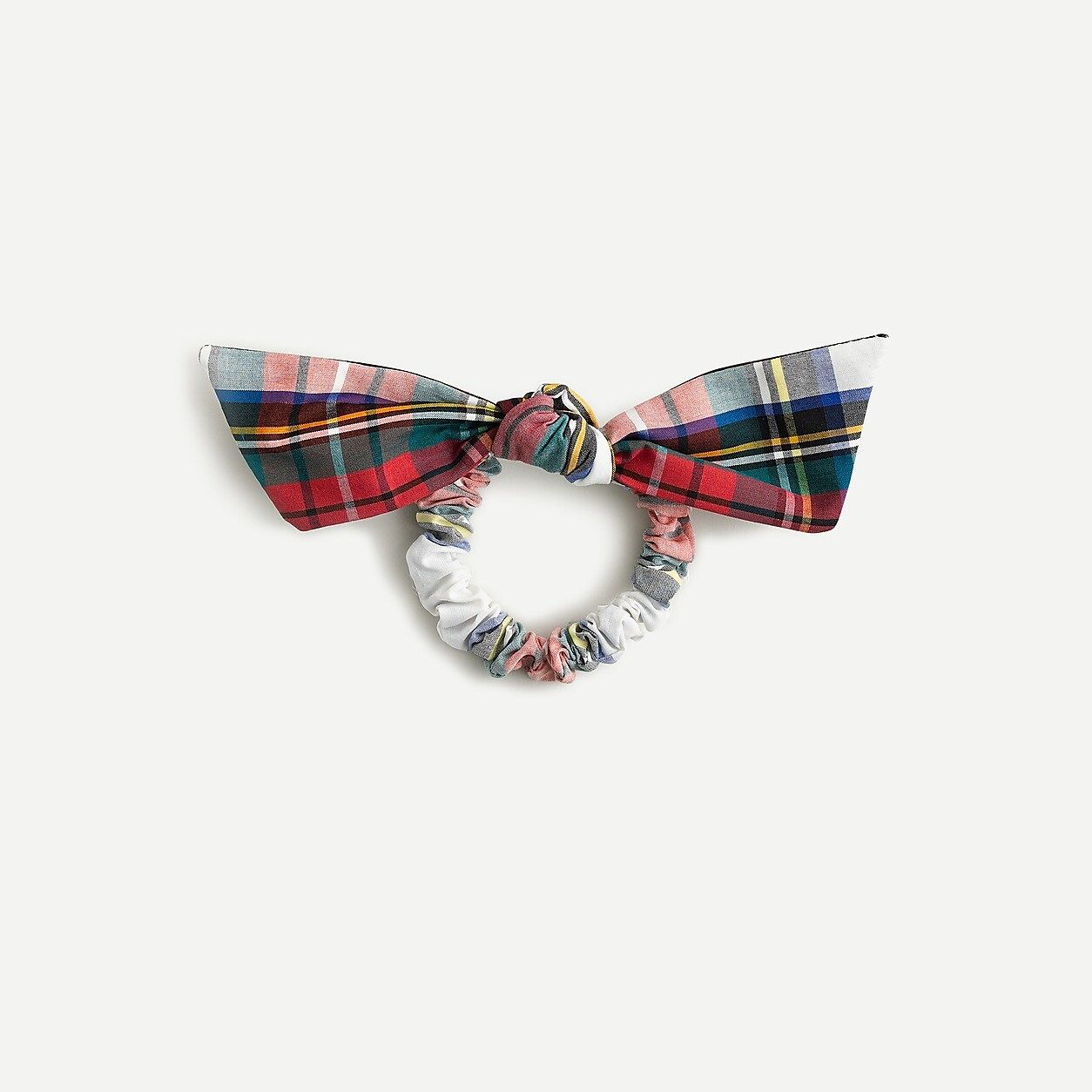 Bow scrunchie in snowy Stewart tartan | J.Crew US