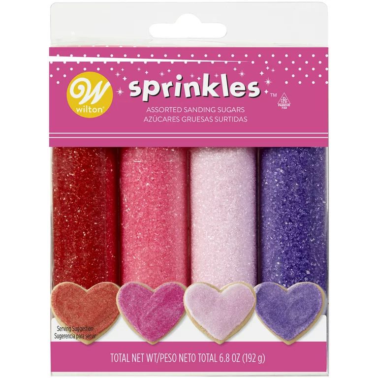 Valentine Sanding Sugars, 4 Color Pack, 6.8 Ounces by Wilton | Walmart (US)