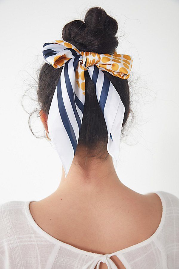 Lana Silk Scarf Ponytail Holder - Yellow at Urban Outfitters | Urban Outfitters (US and RoW)