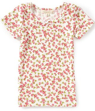 Big Girls Ditsy Floral Pointelle Short Sleeve T-Shirt | Dillard's
