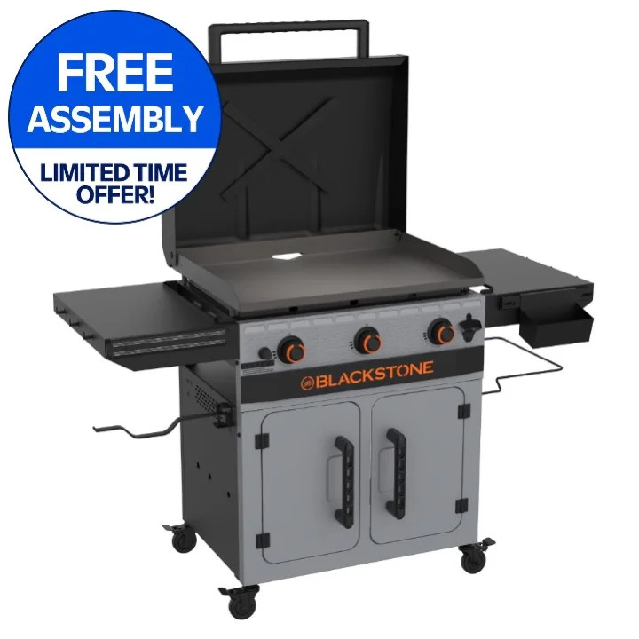 Blackstone Bronco Outdoor Griddle, 3-Burner 28" XL Propane Flat Top Grill with Side Shelves and C... | Walmart (US)