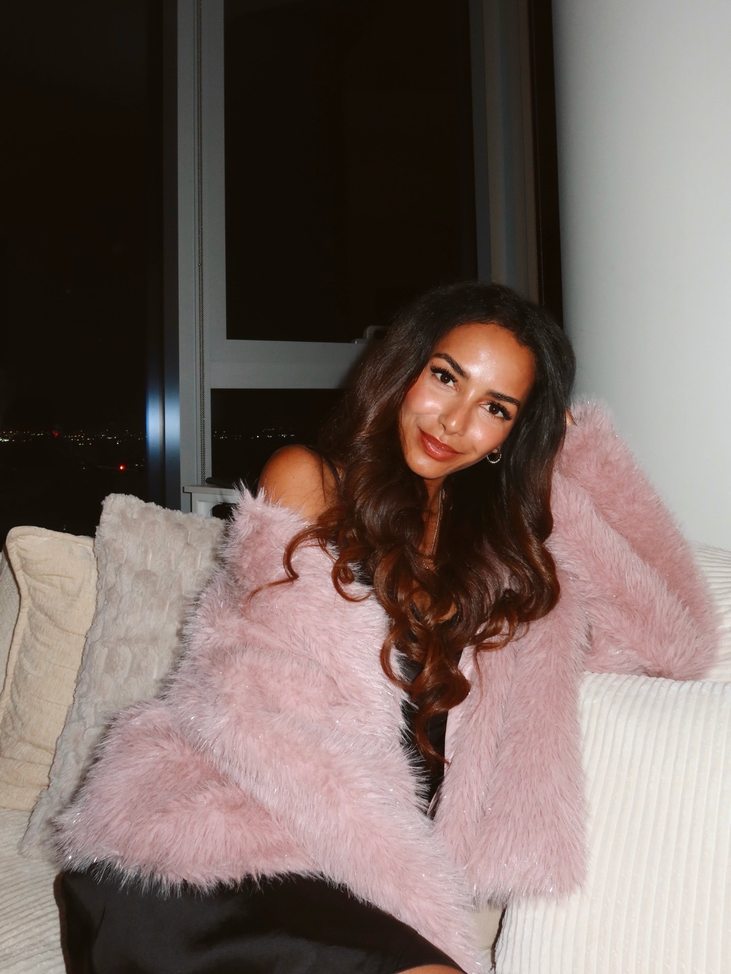 Soft girl winter nights 🤍 Wearing this blush pink faux fur jacket from Pretty Little Thing layered over a classic black dress from Aritzia for the ultimate date night outfit, Valentine’s Day look, or girls’ night out style. This cozy glam jacket instantly elevates any outfit and is perfect for cold weather evenings, holiday parties, and romantic dinners. If you’re looking for pink faux fur coats, elevated winter outfits, or feminine night-out fashion, this look is everything ✨

#LTKU #LTKootd #LTKSeasonal