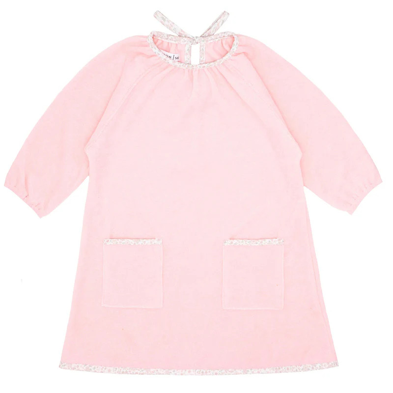 girls pink french terry dress | minnow