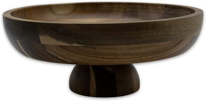 Chloe and Cotton | Large 12-Inch Brown Acacia Wood Bowl | Kitchen Counter Fruit Bowl | Decorative... | Amazon (US)