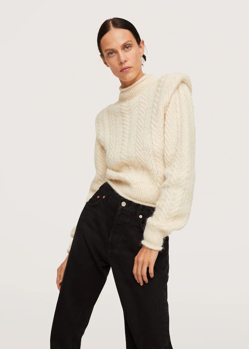 Herringbone knit sweater | MANGO (UK)