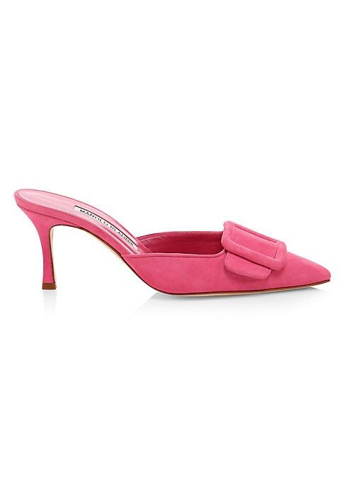 Manolo Blahnik Women's Maysale Suede Mules - Pink - Size 39 (9) | Saks Fifth Avenue