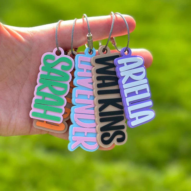 Nametag Personalized Keychain Diaper Bag Tag Lunch Box Tag Daycare Label Bag Charm Kids Keychain ... | Etsy (Global)