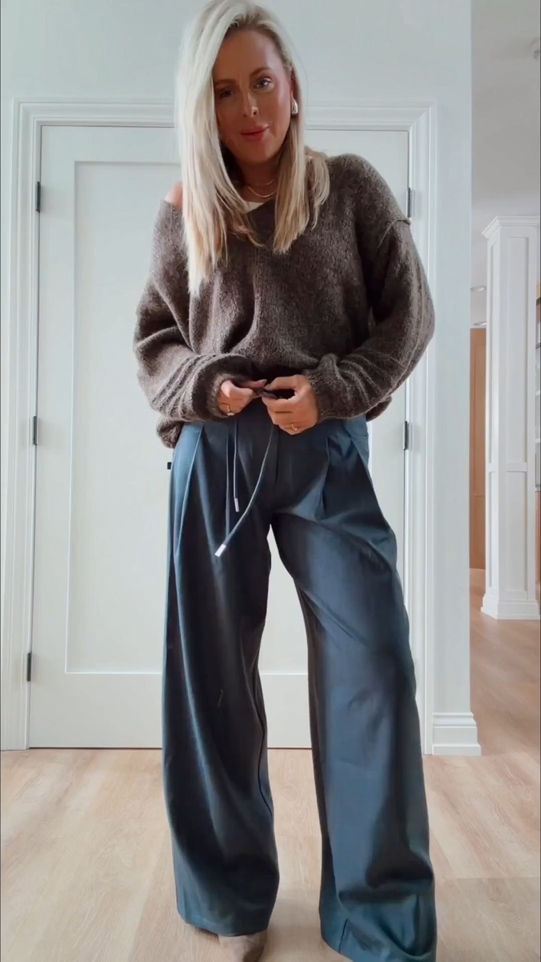 These pants are a #2 best seller on revolve site!! OOTD, wearing smalls. My sweater comes in 7 colors. 

Spring outfit. Workwear. Pants. Track pants. 

#LTKgrwm #LTKootd