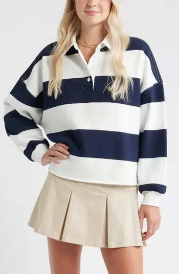 Stripe Cotton Blend Rugby Shirt | Nordstrom