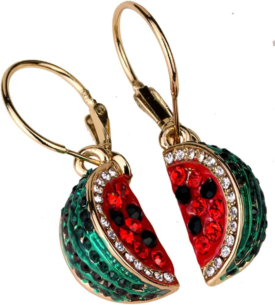 YACQ Women's Watermelon Leverback Dangle Earrings - Hypoallergenic & Lightweight - 4/5 inch | Amazon (US)