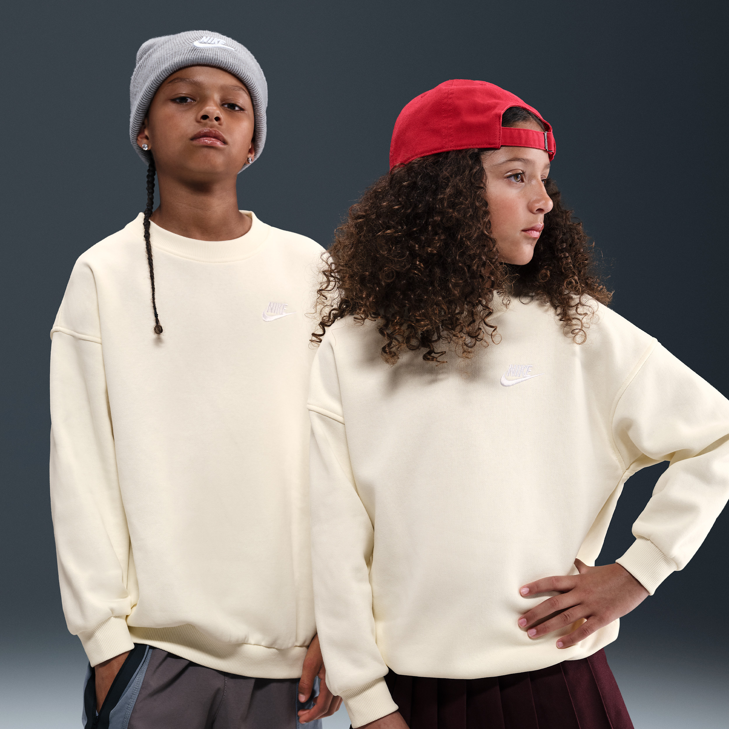 Nike Sportswear Club Fleece Big Kids' Oversized Sweatshirt in Brown | FD2923-047 | Nike (US)