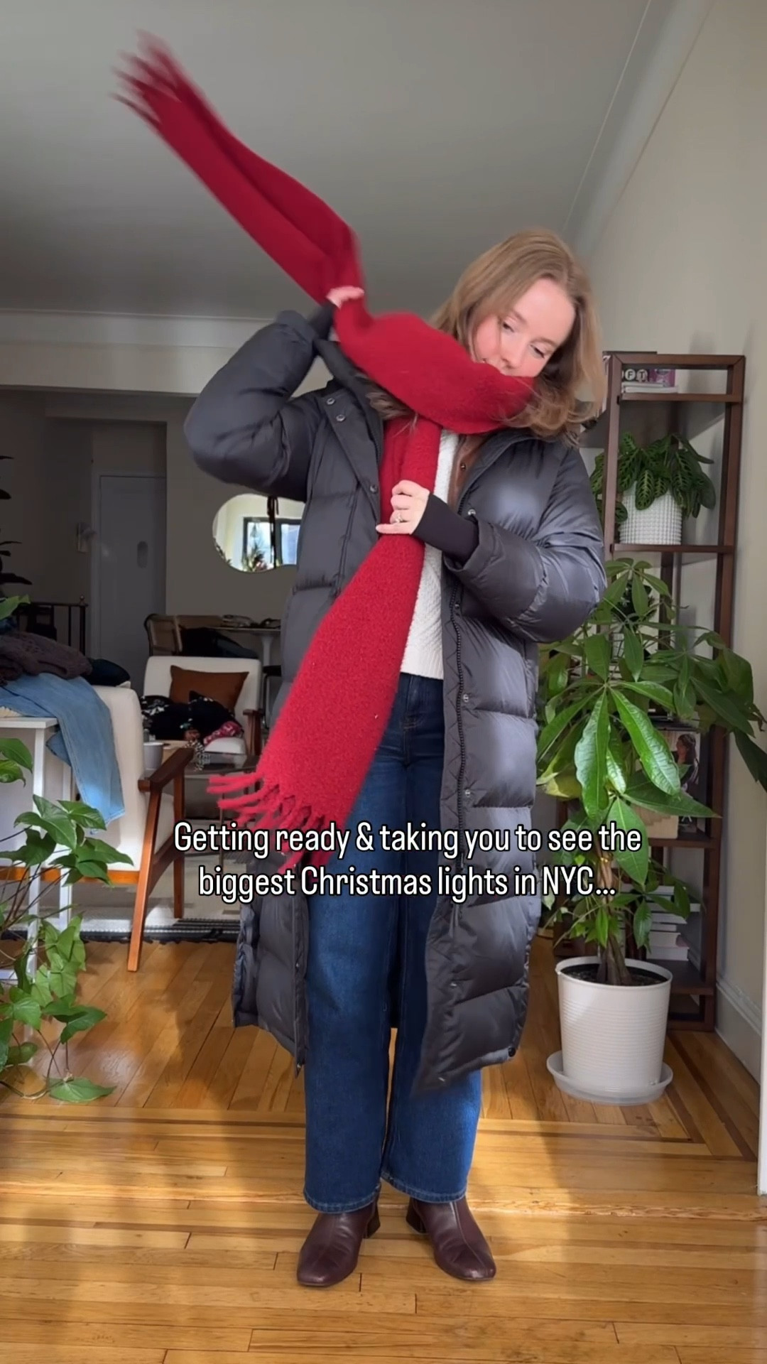 Get tease with me to see the biggest Christmas lights in NYC 
Xs organic cotton sweater
28 inseam size 25 jeans (I’m usually between 0&2)
7 leather boots
Xs puffer coat (free shipping)
Scarf does not shed!

#LTKgrwm #LTKHoliday