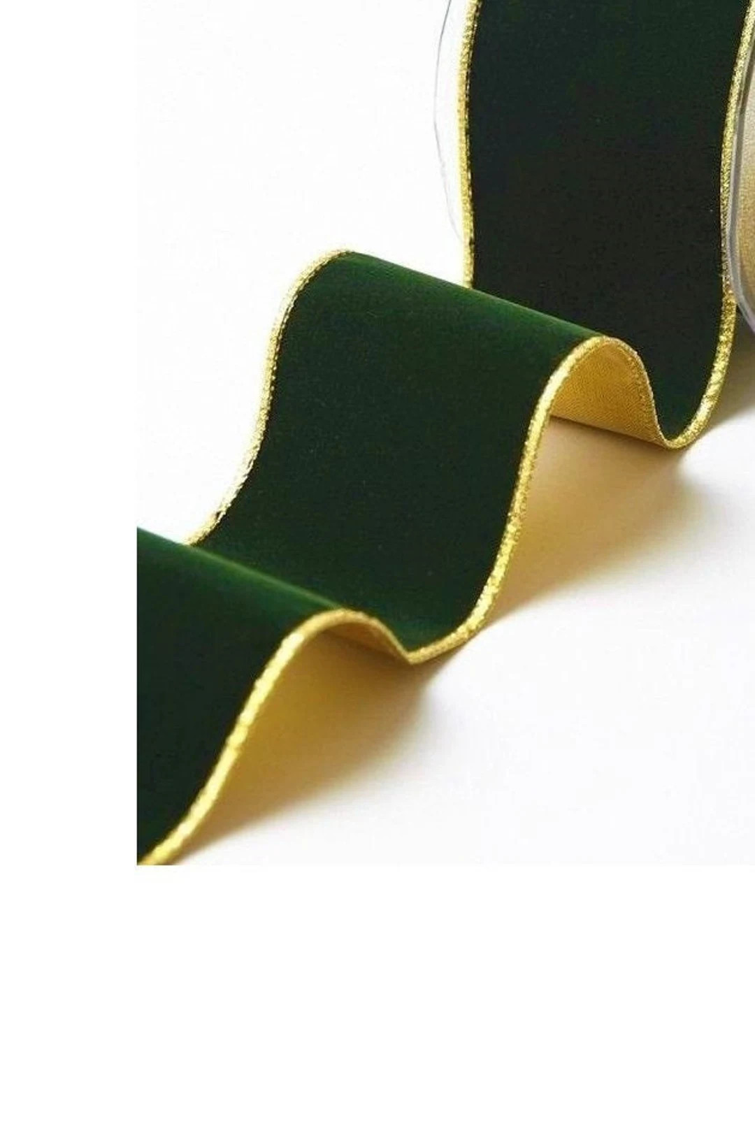 DARK GREEN Christmas Velvet Ribbon with Gold Back, 10yd Roll Extra Wide 2.5" Florist Supplies Bri... | Etsy (US)