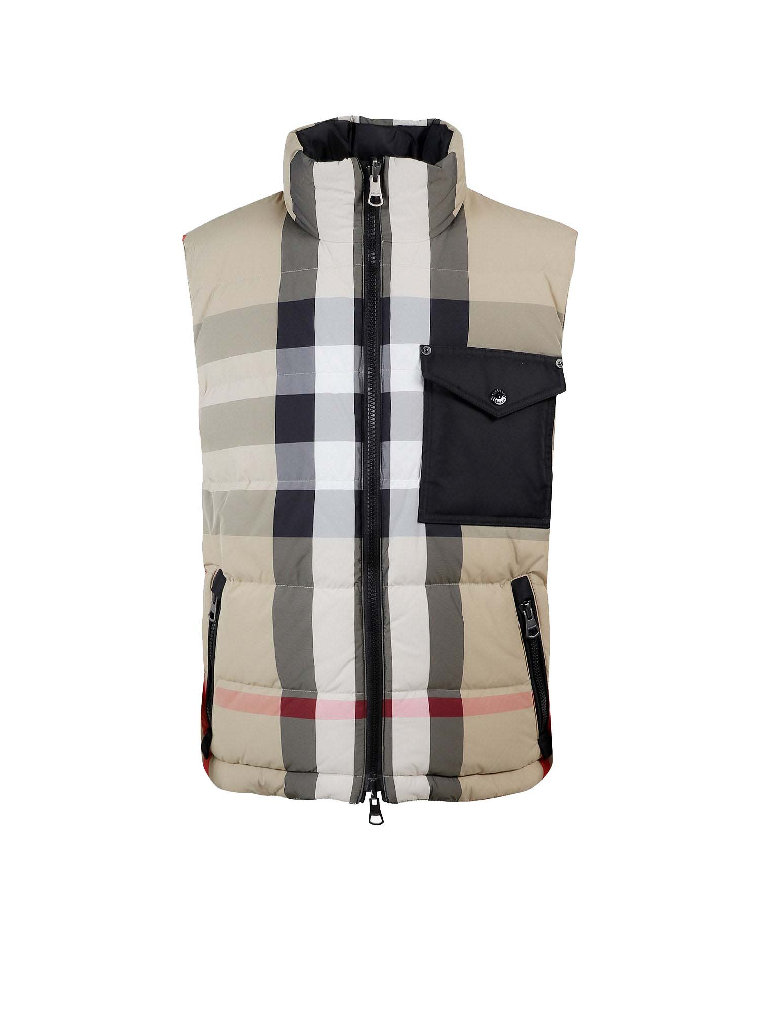 Men's Burberry Man Sleeveless Padded And Reversible Jacket in Beige | StockX