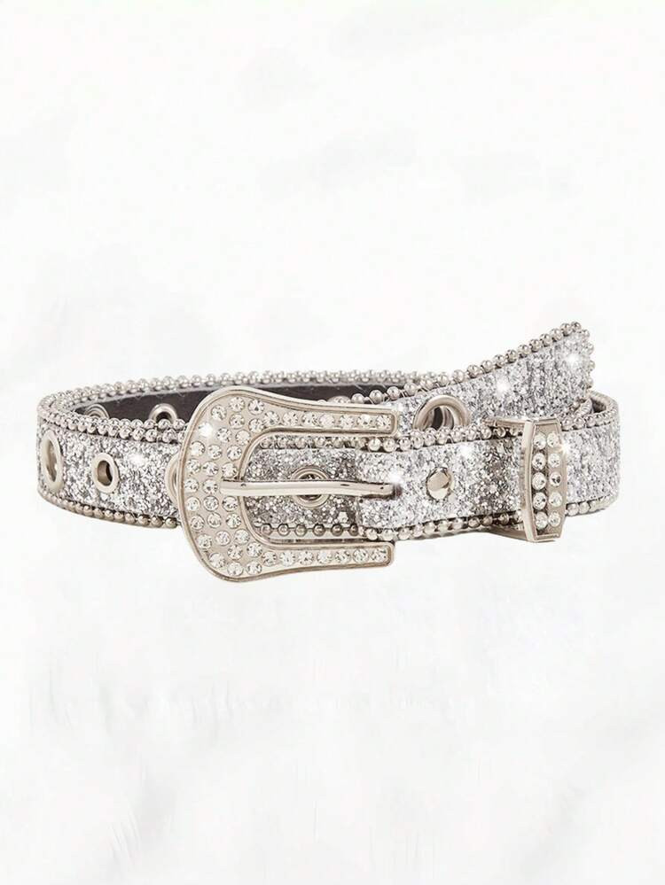 1-2pcs Luxury Children's Rhinestone Fashion Rhinestone Decor Belt Glitter Belt For Jeans Pants An... | SHEIN