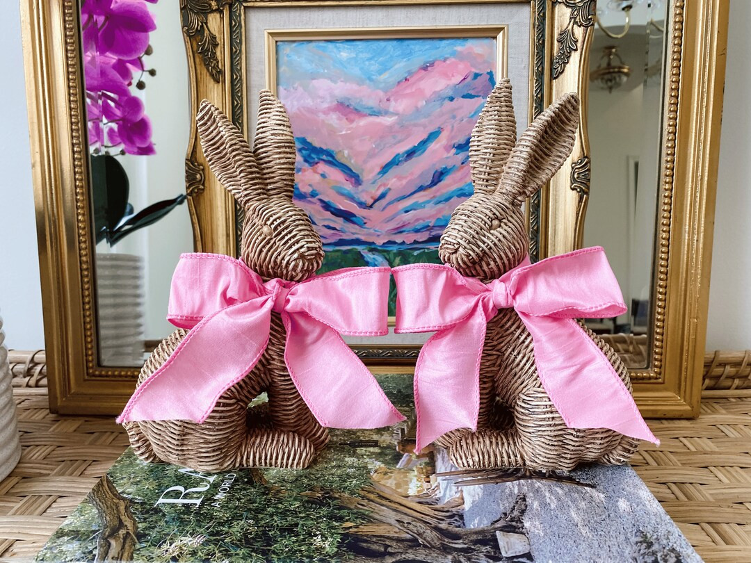 Pair of Basket Weave Bunnies  Woven Bunnies  Wicker Bunnies - Etsy | Etsy (US)