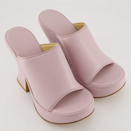 Pink Leather Heeled Sandals | TK Maxx