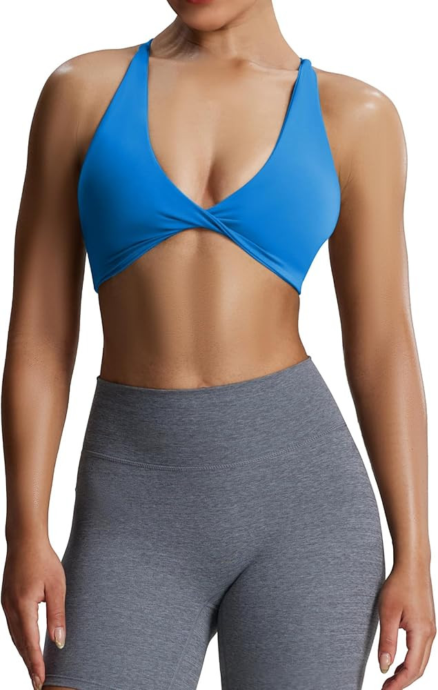 Aoxjox Women's Workout Sports Bras Fitness Sienna Low Impact Bra Yoga Crop Tank | Amazon (US)